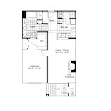 a floor plan of a 1 bedroom floor plan
