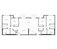 Four bedroom four bath floor plan with shared living area at Arden of Warrenville Apartments, Warrenville, 60555
