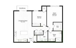 2 bed two bathroom floorplan with balcony at Arden of Warrenville Apartments, Warrenville, IL 60555