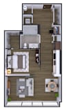 1 bedroom 1 bathroom E at Artline Apartments, Washington, DC