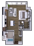 1 bedroom 1 bathroom I at Artline Apartments, Washington-DC