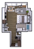 Studio 1 bath P at Artline Apartments, Washington, Washington-DC