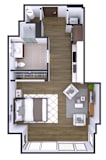 Studio 1 bath W at Artline Apartments, Washington, DC, 20024
