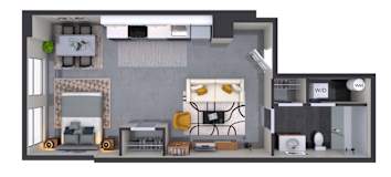 Studio 1 bath at Textile Apartments, Cincinnati, OH