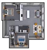 2 bed 2 bath D at Textile Apartments, Ohio