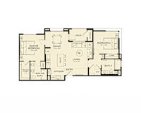 2bed 2 bath floor plan at Luma at El Corazon Apartments, California