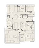 A floor plan of a house with labeled rooms and dimensions.