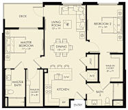 B3 Floor Plan at The Hub, San Diego, CA