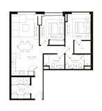 B2 Floor Plan at Twenty Fair Apartments, New Haven, CT, 06511