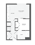 StudioS1M Floor Plan at The Audubon New Haven, New Haven, Connecticut