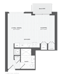 StudioS3M Floor Plan at The Audubon New Haven, New Haven