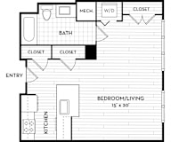 Malden Square Apartments | Malden, MA | 549 Sq Ft Floor Plan