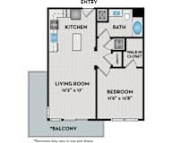 LaVida Apartments - Miami, FL - 11F1 Floor Plan 728 SF