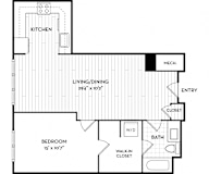 Malden Square Apartments | Malden, MA | 733 Sq Ft Floor Plan