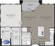 Stoneledge - Grapevine, TX - A4 Floor Plan 774 SF