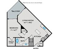 LaVida Apartments - Miami, FL - 11F2 Floor Plan 801 SF