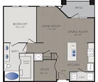 Stoneledge - Grapevine, TX - A5 Floor Plan 896 SF
