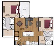 Stella Apartments - Dallas, TX - 22F2A Floor Plan