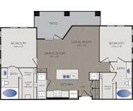 Stoneledge - Grapevine, TX - B1 Floor Plan 1070 SF