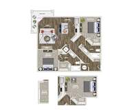 Briley Apartments - Matthews, NC - 22F2A Floor Plan
