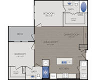 Stoneledge - Grapevine, TX - B2 Floor Plan 1134 SF