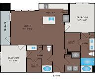 Larq Henderson - Dallas, TX - 22F3B Floor Plan