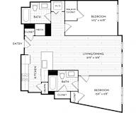 Malden Square Apartments | Malden, MA | 977 Sq Ft Floor Plan