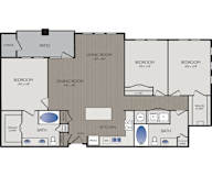 Stoneledge - Grapevine, TX - C1 Floor Plan 1458 SF
