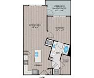 Lake Vue Apartments - Orlando, FL - 11F2 Floor Plan 790 SF