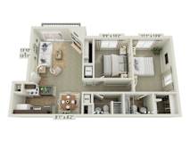 a floor plan of a 3 bedroom apartment