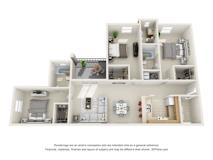 3 Bed 3 Bathroom at Stoneridge Apartments, Gainesville, Florida