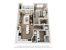 1 Bed, 1 Bath floor plan at Shepherd Springs Apartments, Louisville, 40258