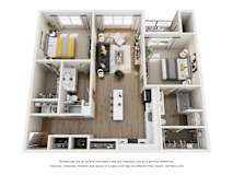 2 Bed, 2 Bath floor plan at Shepherd Springs Apartments, Louisville, 40258