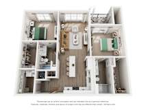 2 Bed, 2 Bath Floor Plans at The Remington, Lexington, 40511