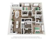 3 Bed, 2 Bath Floor Plans at The Remington, Lexington, 40511
