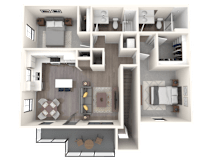 a floor plan of a two bedroom apartment