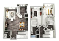 Lakewood Deluxe Floor Plan with Two Bed 2.5 Bathroom at Emblem Alpharetta Apartments, Alpharetta, GA, 30009
