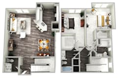 Darlington Deluxe Floor Plan with Two Bedroom 2.5 Bathroom at Emblem Alpharetta Apartments, Alpharetta, 30009