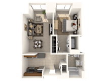 1 bed 1 bath Franklin Floor Plan at Hartford 21, Hartford, CT