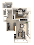1 bed 1 bath Elmwood Floor Plan at Hartford 21, Hartford, 06103