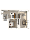 1 bed 1 bath Beecher Floor Plan at Hartford 21, Hartford, Connecticut