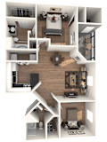 The Brentwood Classic Floor Plan at Northland at the Arboretum, Austin, TX, 78759