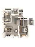 2 bed 2 bath A Wadsworth Floor Plan at Hartford 21, Hartford