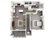 a floor plan of a one bedroom apartment