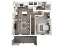 a floor plan of a one bedroom apartment