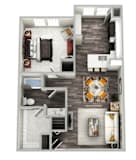 Inman Deluxe Floor Plan with 1 Bed 1 Bath at Emblem Alpharetta Apartments, Alpharetta, Georgia, 30009