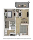 a bedroom with a bed a mirror and a sink at The Station at River Crossing, Macon, 31210