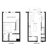Bi-Level Loft 950 Floor Plan at SLX Atlanta, Chamblee