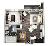 Lenox Deluxe Floor Plan with One Bed 1 Bathroom at Emblem Alpharetta Apartments, Georgia