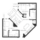 Lux 1080 Floor Plan at SLX Atlanta, Georgia, 30341
